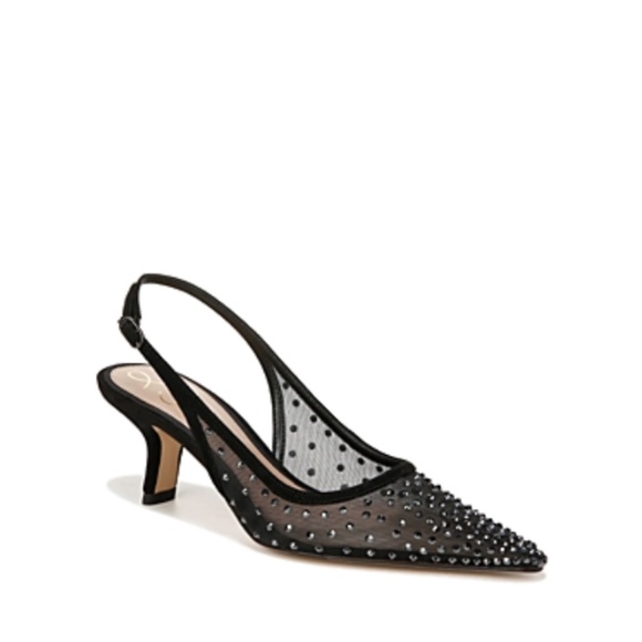 Sam Edelman Bianka Sling Mesh High Women's Heels Black Glitz Mesh : 7.5 M - Picture 1 of 1